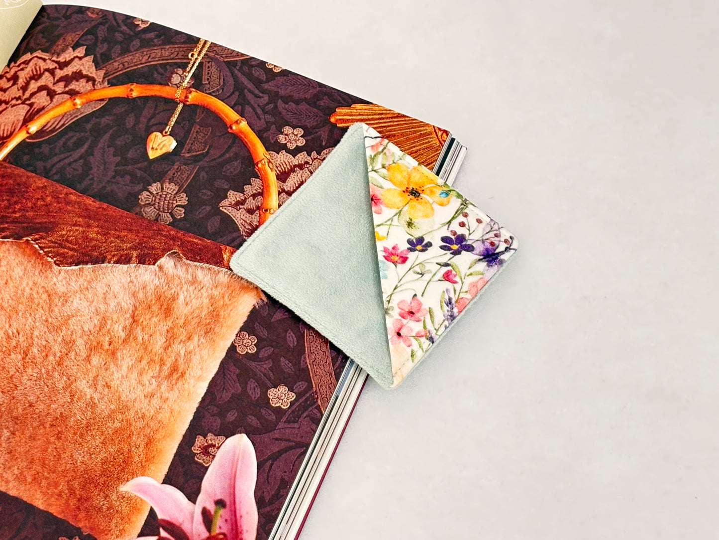 Set Of Three Velvet Corner Bookmark