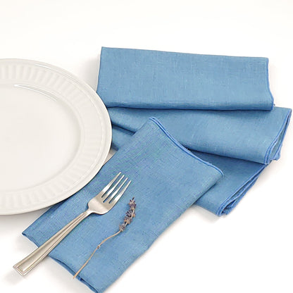 Cloth Blue Linen Napkins (Set of four 18” x 18”)