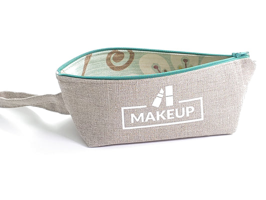 Natural Linen Makeup Brushes Bag Travel Cosmetic Holder