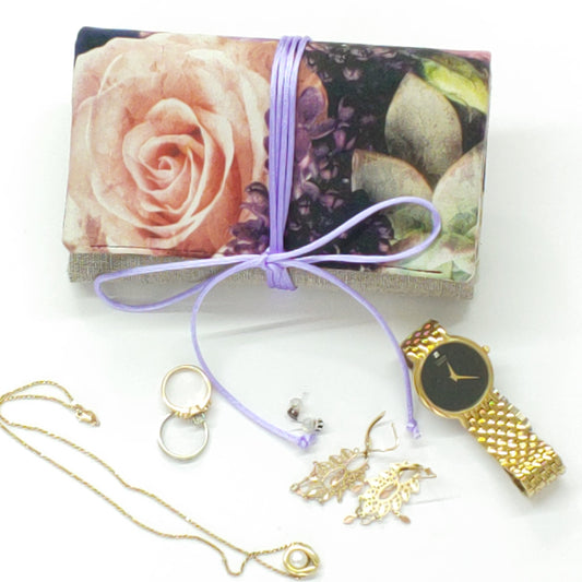 Floral Travel Jewelry Roll