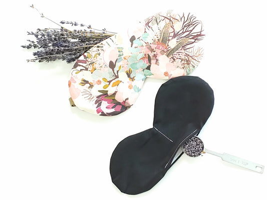 Sleep Mask with Removable insert filled with lavender dried buds Gold Silk Sleep mask