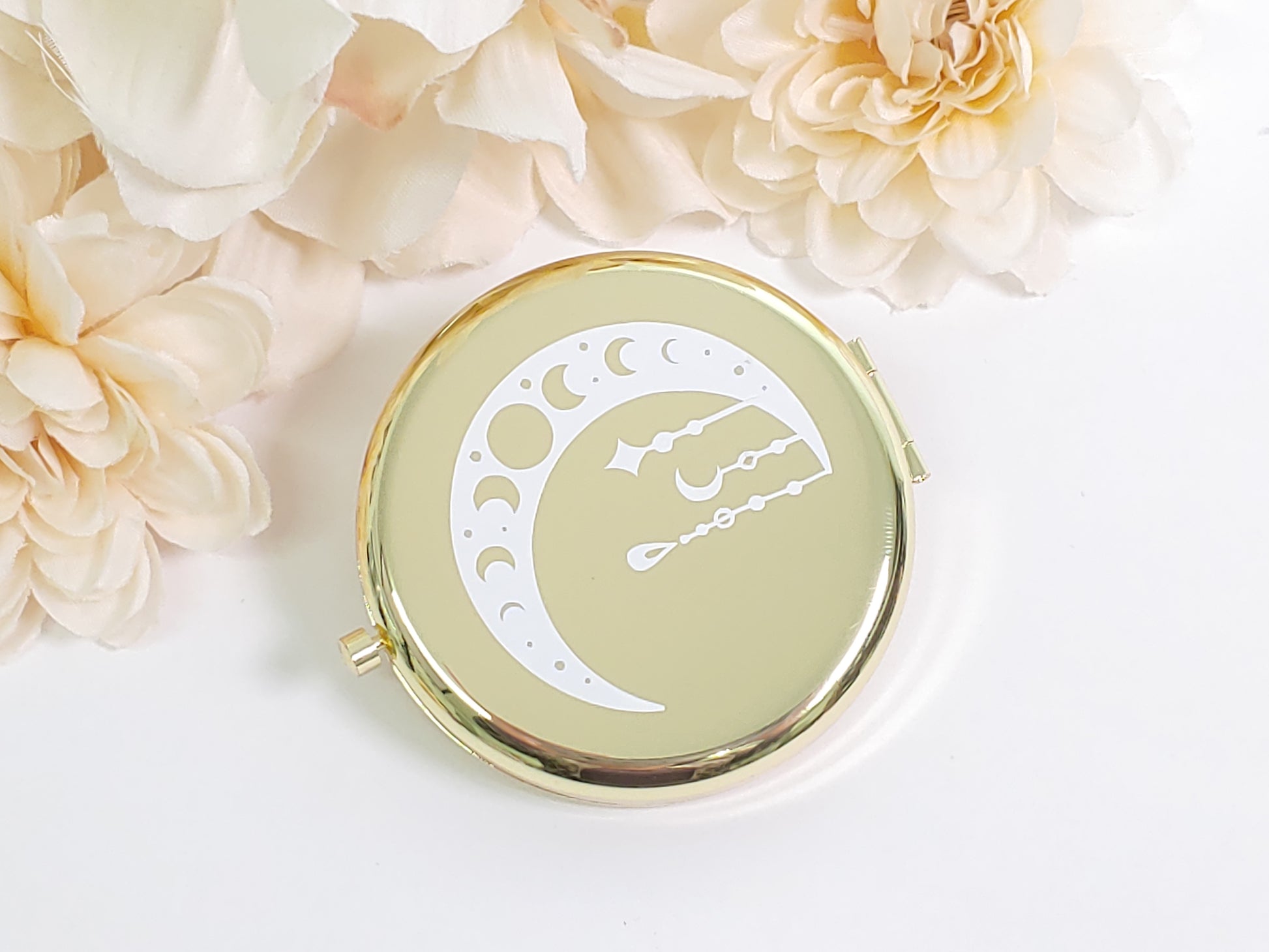 Personalized Gold Metal Pocket Mirror