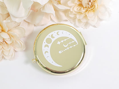 Personalized Gold Metal Pocket Mirror