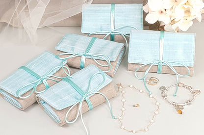 Turquoise Bridesmaid Gift Set of 4 | Travel Jewelry Case | Jewelry Pouch