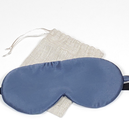 Silk Sleep Mask Steel Blue